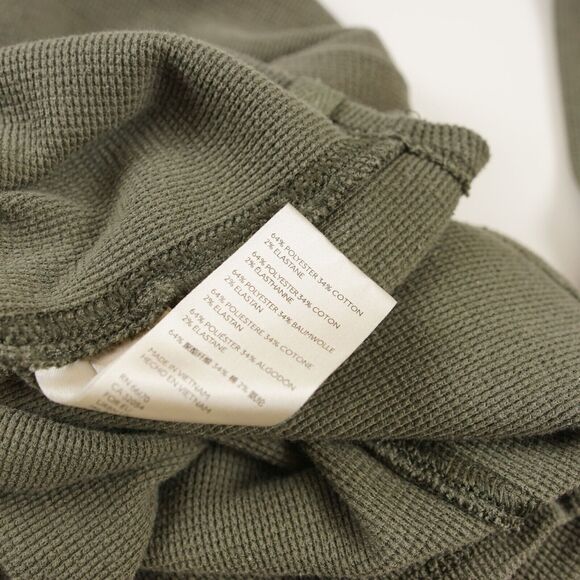 Free People Green Mock Neck Thermal Long Sleeve Shirt Padded Shoulder Top XS - Picture 5 of 7